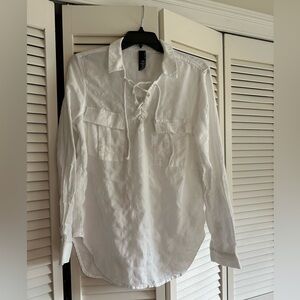 Bobi Los Angeles linen long sleeve shirt sz L